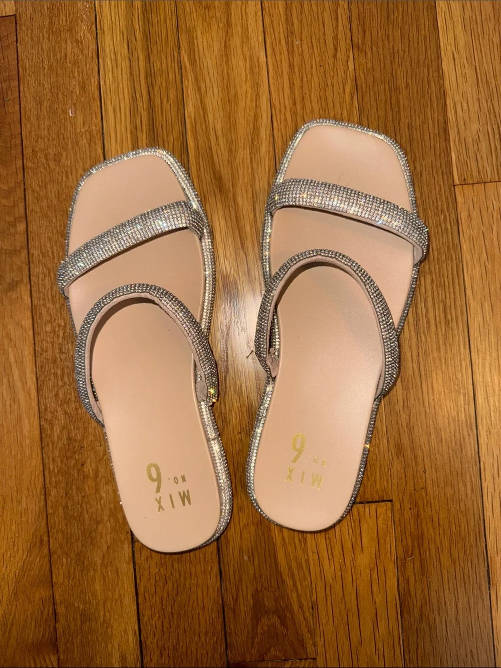 Mix No. 6 Glitter Pointed Flats & Silver Rhinestone Slide Sandals - Picture 5 of 6